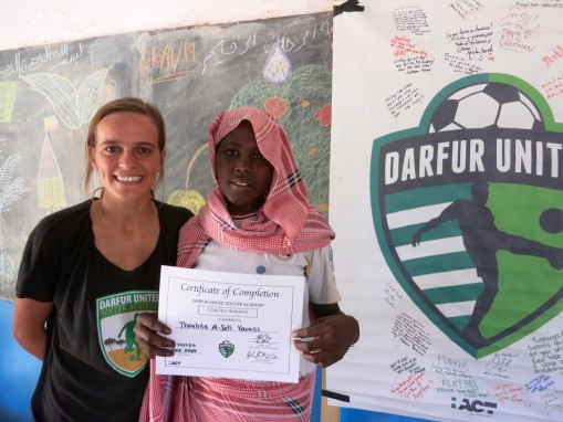 Thouhilla, age 18, “I feel so good, and know that I will become a leader in Goz Amer. I hope to travel to other camps one day and help train new coaches.”